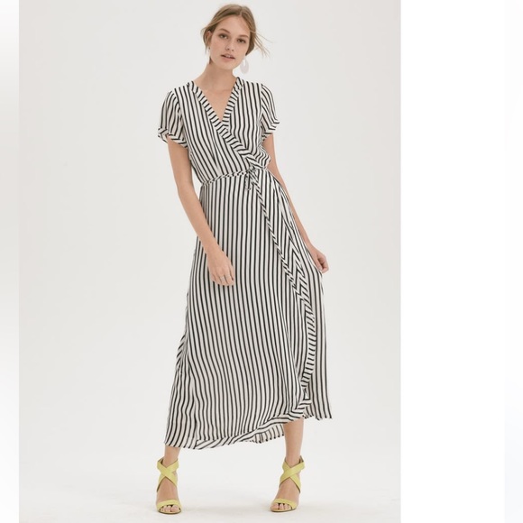 Bardot Adie Stripe Midi Wrap Dress - Picture 4 of 8